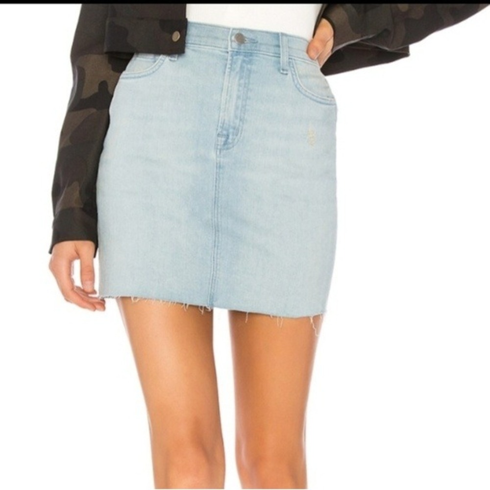 J Brand Lyla Stretch Flirty Country light denim mini skirt Size 27 Y2K